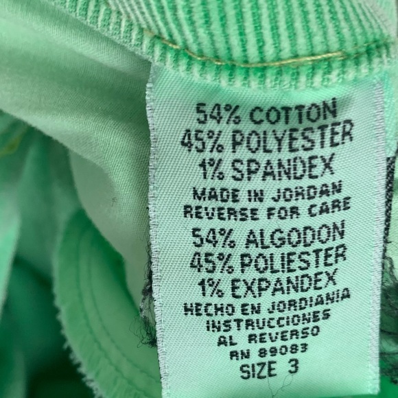 RARE Vintage LEI Originals sea-foam green corduroy Flare Jeans Sz 3 juniors boho - Picture 9 of 12